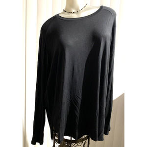 NWT Halogen Midnight Black Lightweight Soft Long Sleeve Top in Size 26 28 3X